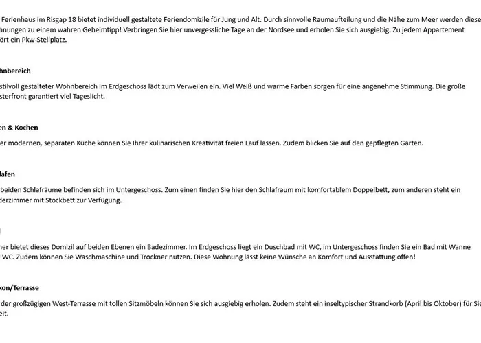 Risgap 18e, App 5 Apartment Wenningstedt-Braderup